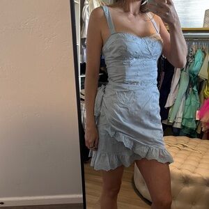 Elegant Blue Lace Dress